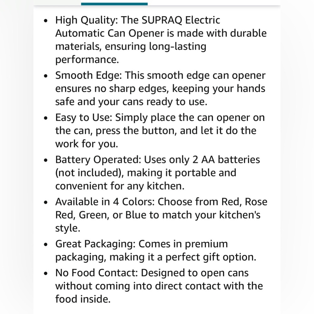 Blue electric can opener battery operated (batteries not included) AA - Picture 8 of 8